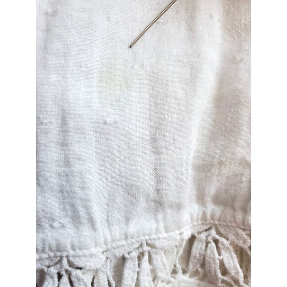 Zara Trafaluc Med Blouse Swiss Dot Boho Lace Button Light Shirt Long Sleeve Top - Picture 12 of 12